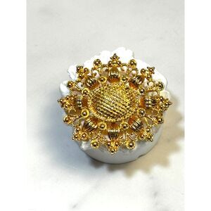 Vintage Filigree Flower Brooch